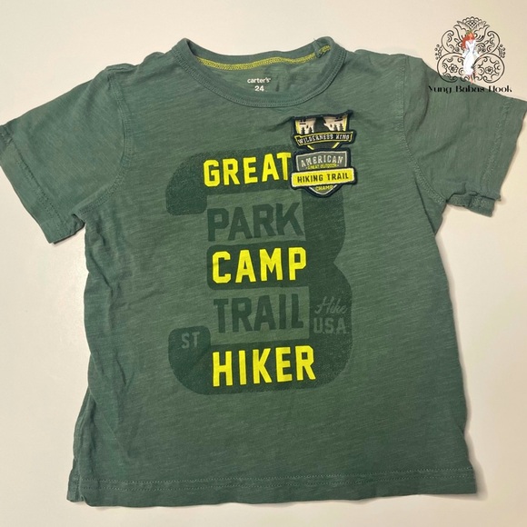 Carter’s 24 Months Green Adventure Green Tshirt PRELOVED - Picture 1 of 5